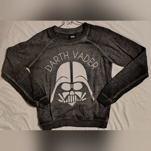 Darth Vader Star Wars Crew Neck Womens Sweatshirt Pullover Charcoal Gray Size XS